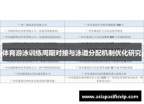 体育游泳训练周期对接与泳道分配机制优化研究